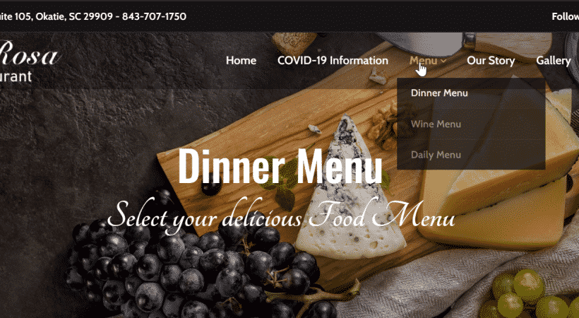 Online Menu Italian Restaurant In Bluffton, SC